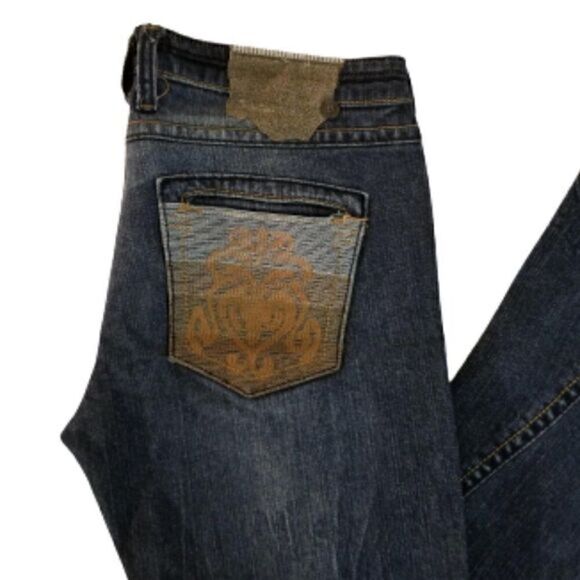 INDUSTRIAL Cotton Stonewashed Sanded Flare Jeans - Picture 6 of 8